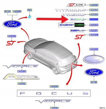 EMBLEMAT "ECOBOOST" TYŁ S-MAX GALAXY MONDEO 2013- 1830630 _ DM51-A42528-BA