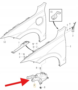 LEWY UCHWYT WSPORNIK BŁOTNIKA PRZÓD VOLVO XC60 2018- OE 32288928