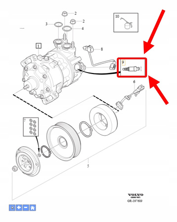 ZAWÓR STERUJĄCY SPRĘŻARKI KLIMATYZACJI B4 D4 VOLVO XC90 2016- OEM 32226202