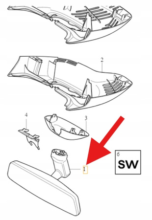 LUSTERKO WSTECZNE WEWNĘTRZNE RĘCZNE VOLVO V40 2013- OE 31468057