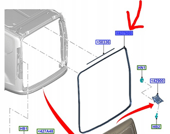 USZCZELKA DRZWI TYLNYCH ŁADUNKOWYCH CUSTOM 2012- 2437014 _ JK21-V437N00-AB