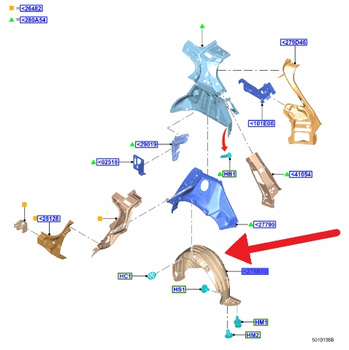 NADKOLE PRAWY TYŁ FORD FOCUS HATCHBACK SEDAN 18- 2207655 _ JX7B-A278B50-AB