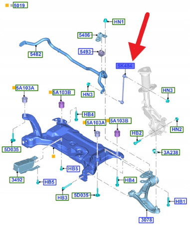 ŁĄCZNIK STABILIZATORA PRZÓD FORD FOCUS KUGA CMAX 1851900 _ AV61-3B438-BA