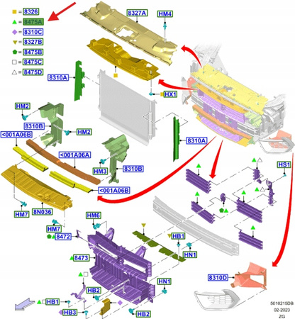 KIEROWNICA POWIETRZA ŻALUZJA FORD MUSTANG 2017- 2599113 _ JR3B-8475-AH