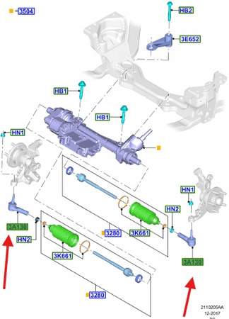 KOŃCÓWKA DRĄŻKA KIEROWNICZEGO FORD MUSTANG 2015- 5298124 _ FR3C-3289-AC
