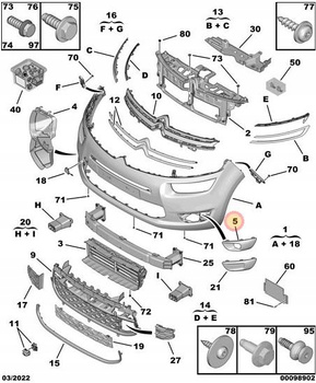 KRATKA HALOGENU LEWA CITROEN C4 PICASSO C4 SPACETOURER OE 9801674680