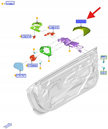 OBUDOWA LUSTRKA PRAWA FORD MUSTANG 2015- 2023- 2026270 _ FR3B-17D742-DBPRAA