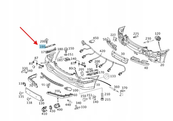 ŚLIZG ZDERZAKA PRAWY PRZÓD MERCEDES C W203 CLK W209 OE A2038890295