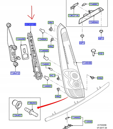 UCHWYT ŻARÓWEK PRAWY TYŁ FORD FUSION 2005-2012_1582578_6N11-13N004-AB