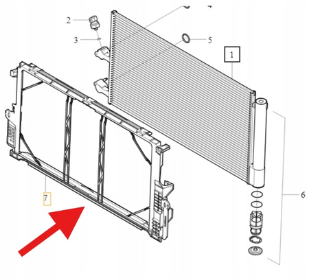 RAMA OBUDOWA CHŁODNICY KLIMY VOLVO S90 S60 V90 V60 XC60 OE 32224876