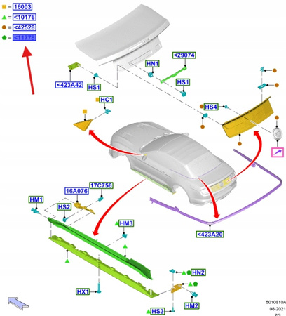 LISTWA KOŃCOWA PROGU LEWA FORD MUSTANG 15- 5321010 _ FR3B-11779-AB5YGY