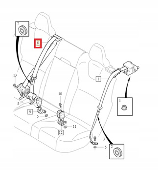 Tylny środkowy pas bezpieczeństwa Volvo