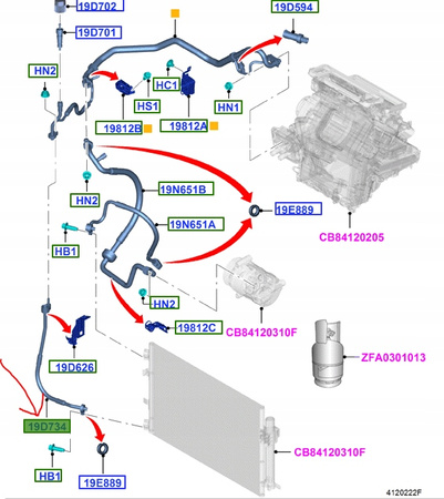 PRZEWÓD KLIMATYZACJI FORD FOCUS Mk3 C-MAX Mk2__1744423_BV61-19D567-AE