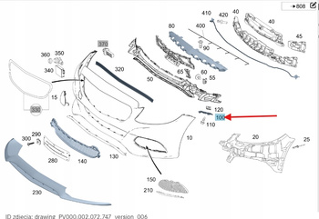 ŚLIZG ZDERZAKA PRAWY PRZÓD MERCEDES C klasa W205 OE A2058850921