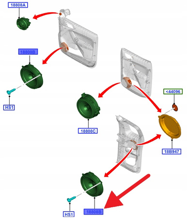 GŁOŚNIK DRZWI PRZEDNICH FORD RANGER Mk5 2019- OE 2339403 _ JB3T-18808-KA