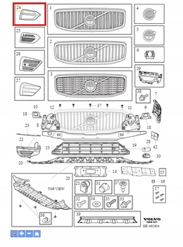 LEWA KRATKA ZDERZAKA PRZÓD PDC VOLVO XC60 2018- OE 31425187