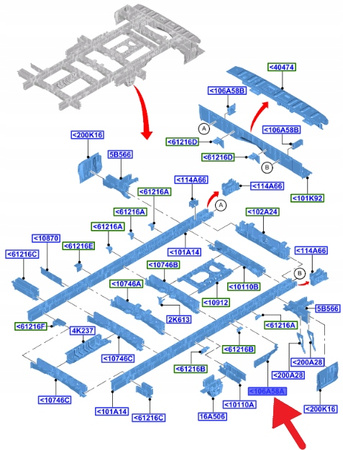 LEWY WSPORNIK BELKI TYŁ FORD TRANSIT 2014- OE 2553063 _ BK31-10627-AF