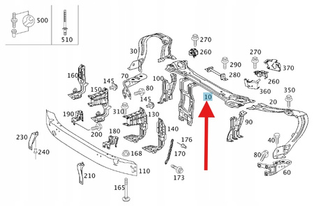 WSPORNIK ŚRODKOWY KONSOLI PRZÓD MERCEDES C W203 OE A2036205231