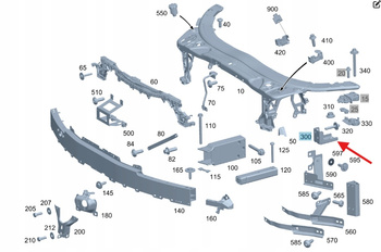 LEWY WSPORNIK KATOWNIK PASA PRZÓD MERCEDES C W205 W213 W238 OE A2056260112