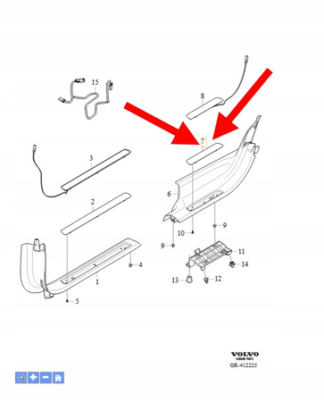 WKŁAD TYLNEJ OSŁONY PROGU VOLVO XC90 2016- S90 V90 OEM/OE 39831847