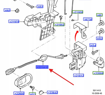 LINKA DRZWI PRZEDNICH FORD FIESTA Mk6 2001- 1372460 _ 2S61-A218A01-AJ