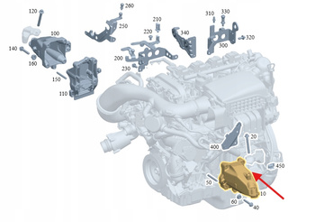 PODUSZKA SILNIKA LEWA BENZYNA M274 MERCEDES OE A2742234404