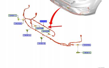 WIĄZKA PARKOWANIA PRZÓD FORD OE CUSTOM 2012- 2524016 _ KK2T-15K867-DE