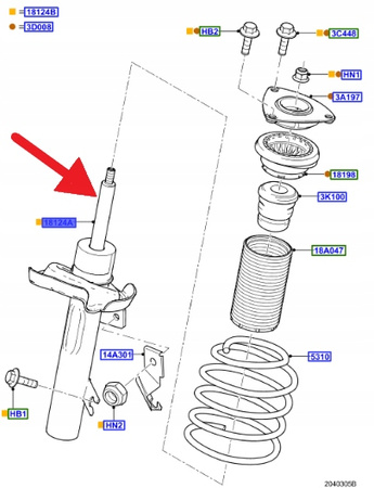 AMORTYZATOR LEWY PRZÓD FORD FOCUS 2007- OE 1681215 _- 4M51-18K001-ACF