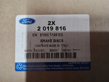 TARCZE HAMULCOWE PRZÓD FORD EDGE S-MAX GALAXY 2019816 _ E1GC-1125-ED