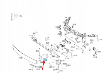 PRAWY ABSORBER STREFA ZGNIOTU MERCEDES CLA W117 W156 W242 OE A2466200495