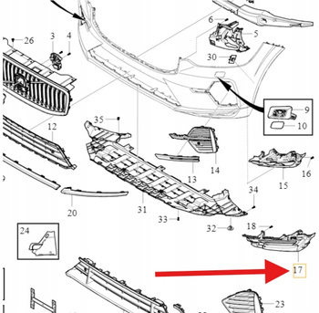 LEWA ZAŚLEPKA KRATKA HALOGENU PRZÓD VOLVO XC60 2022- OE 32234956