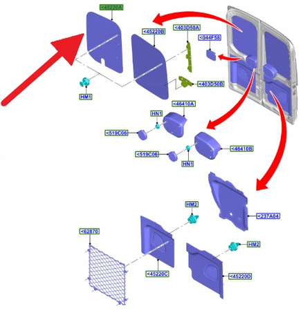 PŁYTA WYKOŃCZENIA DRZWI TYŁ FORD OE TRANSIT BK31-V46320-AL34X1 2438842