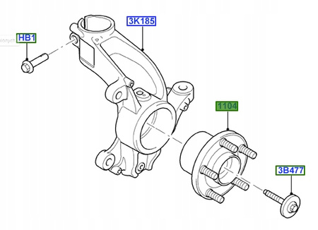 PIASTA ŁOŻYSKO KOŁA PRZÓD FORD S-MAX GALAXY 2006- 1437643 _  6G91-2C300-AAB