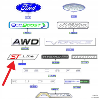 TABLICZKA Z NAZWĄ "ST-LINE" FORD KUGA 2020- 2626850 _ NV4B-16B114-AA