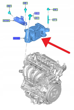 ŁAPA PODUSZKA SILNIKA 2.5L HYBRYDA FORD KUGA 2024- 2788720 _ LX63-6F012-CD