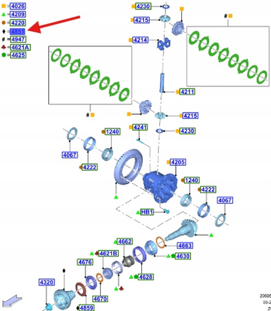 KOŁNIERZ DYFERENCJAŁU 5.0 V8 MT82 FORD MUSTANG 2015- 1924803 _ FR3W-4851-EC