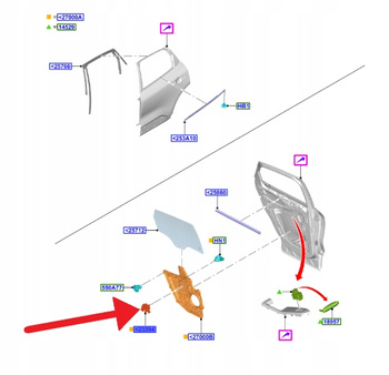 SILNIK PODNOSZENIA SZYBY LEWY TYŁ FORD KUGA 2020- 2458511 _ LJ6B-R27145-BA