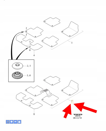 ZESTAW DYWANIKÓW GUMOWYCH JASNE VOLVO XC90 2016- OEM/OE 32357519