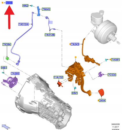 PEDAŁ SPRZEGŁA MANUAL 5.0 V8 FORD MUSTANG 2015- OE 2426974 _ KR3C-7B633-BB