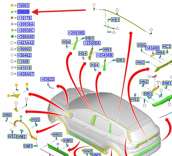 LISTWA BŁOTNIKA PRAWY PRZÓD KUGA Mk2 2016- 2011004 _ CV44-S16D238-AD5YZ9