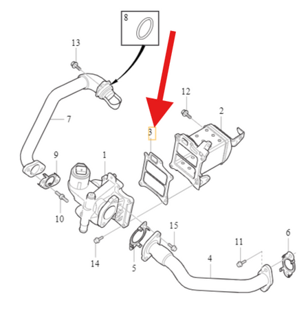 USZCZELKA ZAWORU EGR 2.0 D4 VOLVO S60 S90 V60 V90 XC90 XC60 OE 31370267