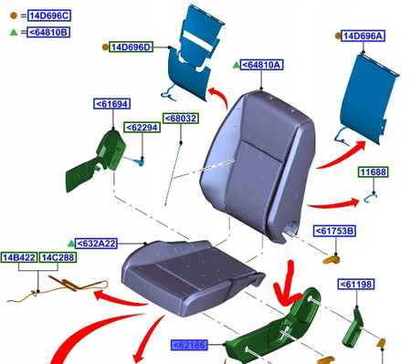 OSŁONA BOCZNA FOTEL KIEROWCY FORD RANGER Mk5 11-15