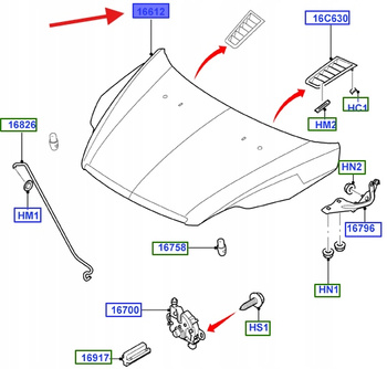 MASKA POKRYWA SILNIKA FORD FOCUS MK2 2007- 1521601 _ P8M51-A16610-AE