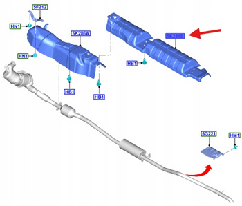OSŁONA CIEPLNA 2.2L TDCI 2.0LECOBLUE TRANSIT CUSTOM 2776747 _ KK21-5K286-BE