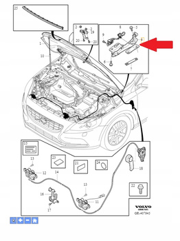 ZAWIAS MASKI PRAWY VOLVO V40 2013- CC OE 31442085
