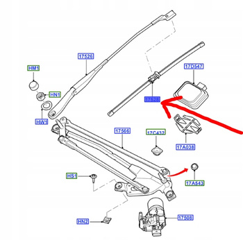 PIÓRO WYCIERACZKI PRZÓD LEWE FORD MONDEO Mk4 2007-2014 _1462906_7S71-17B437-AA