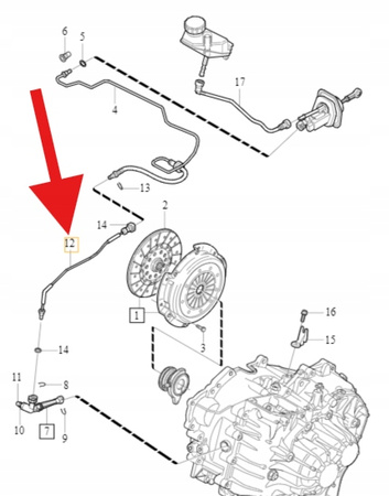 PRZEWÓD SPRZĘGŁA WYSPRZĘGLIK M66 B5 D5 VOLVO S60 V60 XC60 XC70 OE 30684315