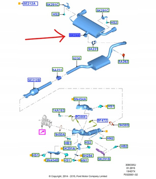 TŁUMIK DŹWIĘKÓW KOŃCOWY FORD KUGA Mk2 2016- 1.5 EB 2148532 _ GV61-5K244-AA