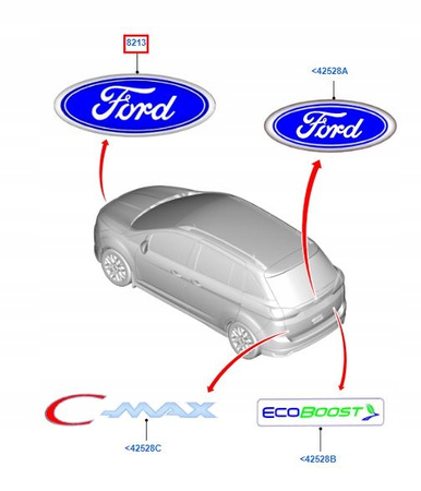 EMBLEMAT FORD FOCUS Mk4/C-MAX Mk2 2015- _ 5351110 _ C1BB-8B262-BA