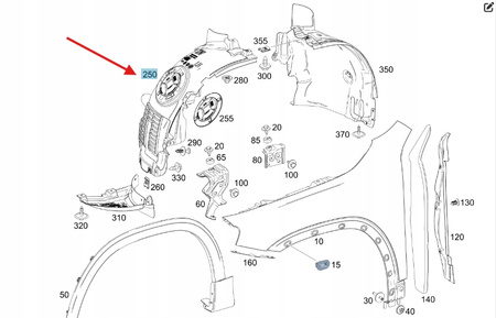 NADKOLE LEWY PRZÓD MERCEDES EQB W243 GLA W247 OE A2478840100
